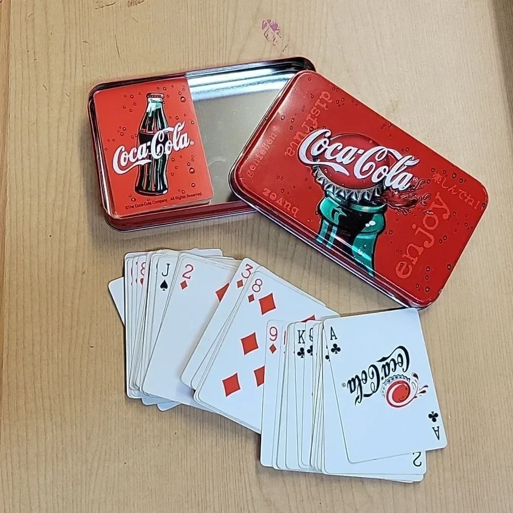 Coca Cola‎ Collector's Tin w/2 Decks of Coke Cards, Collectors Guide Book, Mug